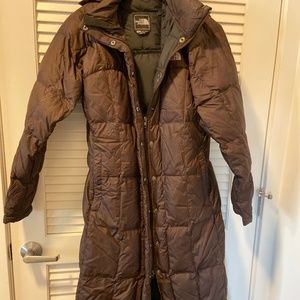 The North Face Long Parka, Medium, Brown, 700 fill